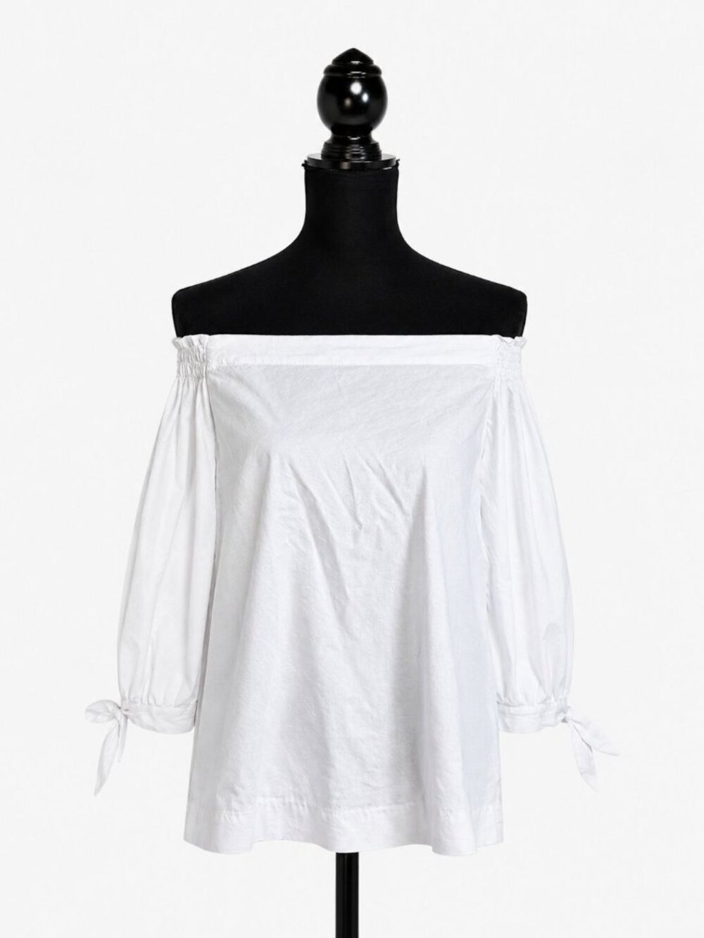 Timin White Off-Shoulder Peasant Blouse – Size Large.